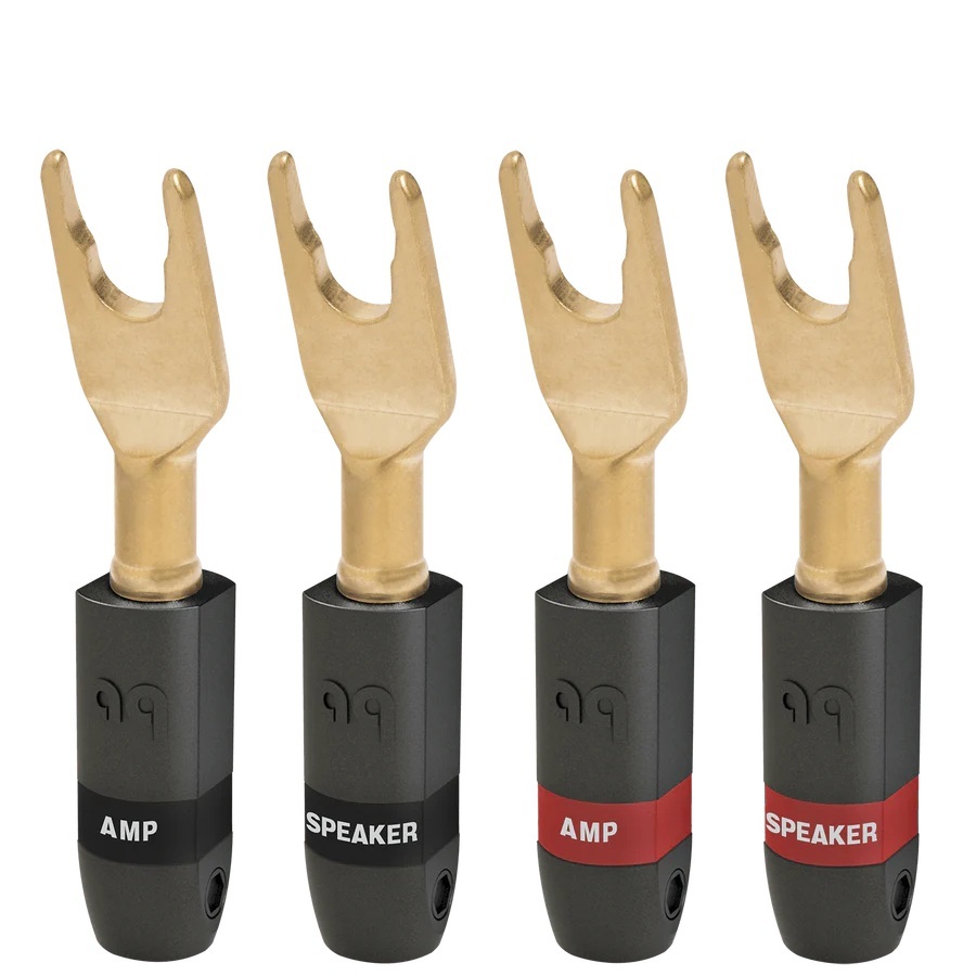 AudioQuest SET of 4 GOLD SPADE300 (RED/BLK)