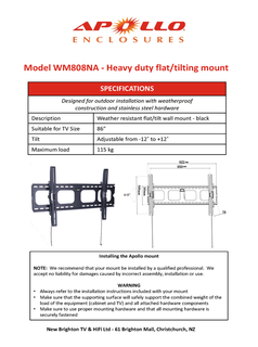Apollo Flat Tilt Down Wall Mount AE7570 and AE8680